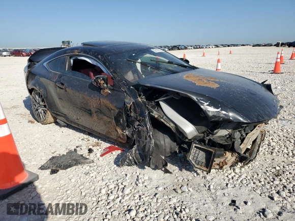 2015 Lexus RC 350 F Sport with VIN JTHHE5BC0F5000373, listed as a Copart auction lot 52187075 with Not provided miles and Salvage title. Bid and sale history available at DreamBid. Image 4.