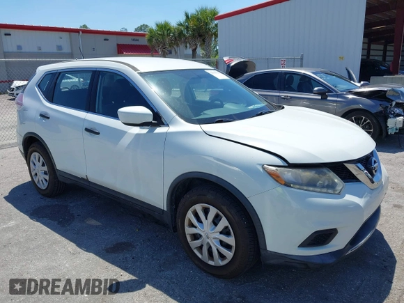 2016 Nissan Rogue S with VIN KNMAT2MT5GP614099, listed as a IAAI auction lot 42044016 with 15,563 mi miles. Bid and sale history available at carsss.com. Image 1.