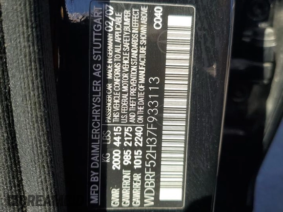 2007 Mercedes-Benz C 230 Sport z VIN WDBRF52H37F933113, wystawiony jako Copart lot #61600585 z przebiegiem 188 049 mil mil oraz Szkoda całkowita • Salvage title. Historia ofert i sprzedaży dostępna na DreamBid. Obrazek 12.