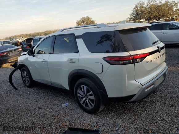 2024 Nissan Pathfinder SL with VIN 5N1DR3CA5RC213157, listed as a Copart auction lot 43481615 with 12,838 mi miles and Salvage Title. Bid and sale history available at carsss.com. Image 2.