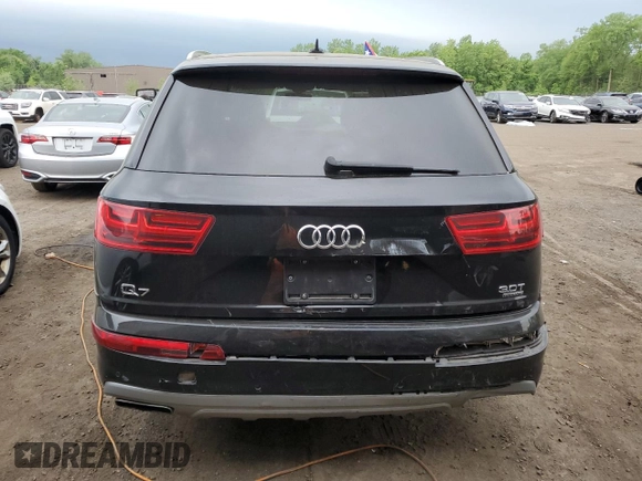 2018 Audi Q7 Premium with VIN WA1AAAF72JD000694, listed as a Copart auction lot 55625414 with 55,602 mi miles and Salvage title. Bid and sale history available at DreamBid. Image 6.