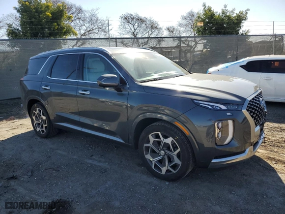 2022 Hyundai Palisade Calligraphy with VIN KM8R74HE8NU458097, listed as a Copart auction lot 49747825 with 14,973 mi miles and Salvage Title. Bid and sale history available at carsss.com. Image 4.
