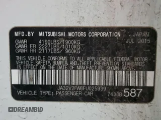 2015 Mitsubishi Lancer SE with VIN JA32V2FW8FU025939, listed as a Copart auction lot 88159265 with 110,336 mi miles and Salvage Title. Bid and sale history available at carsss.com. Image 14.