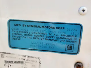 1974 Chevrolet Corvette with VIN 1Z37J4S419559, listed as a Copart auction lot 61386825 with 29,975 mi miles and Salvage title. Bid and sale history available at DreamBid. Image 12.