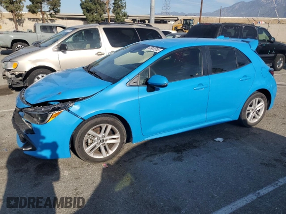 2019 Toyota Corolla Hatchback SE with VIN JTNK4RBEXK3011711, listed as a Copart auction lot 53978585 with 110,256 mi miles and Salvage Title. Bid and sale history available at carsss.com. Image 1.