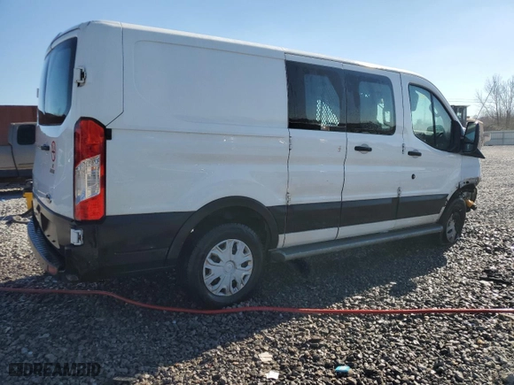 2019 Ford Transit Van with VIN 1FTYR1ZM2KKA42472, listed as a Copart auction lot 46684145 with 130,974 mi miles and Salvage Title. Bid and sale history available at carsss.com. Image 3.