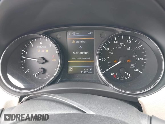2020 Nissan Rogue S with VIN 5N1AT2MT0LC751724, listed as a IAAI auction lot 41870342 with 33,920 mi miles and . Bid and sale history available at DreamBid. Image 7.