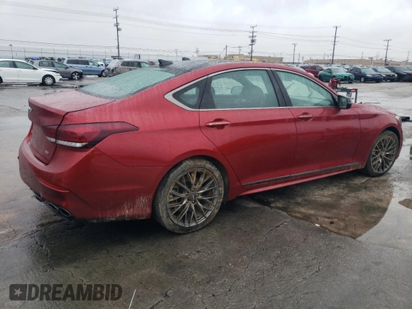 2018 Genesis G80 Sport with VIN KMHGN4JB5JU268376, listed as a Copart auction lot 44997965 with 32,790 mi miles and Salvage Title. Bid and sale history available at DreamBid. Image 3.
