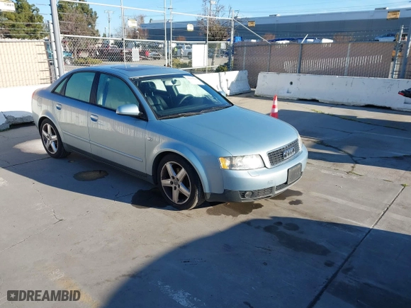 2004 Audi A4 1.8T with VIN WAUJC68E64A080352, listed as a IAAI auction lot 41635920 with 112,228 mi miles. Bid and sale history available at carsss.com. Image 1.