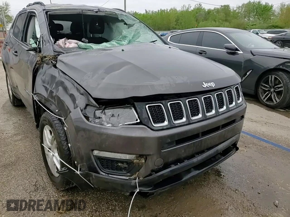2019 Jeep Compass Sport with VIN 3C4NJCAB1KT847992, listed as a Copart auction lot 54329705 with 101,303 mi miles and Salvage title. Bid and sale history available at DreamBid. Image 14.