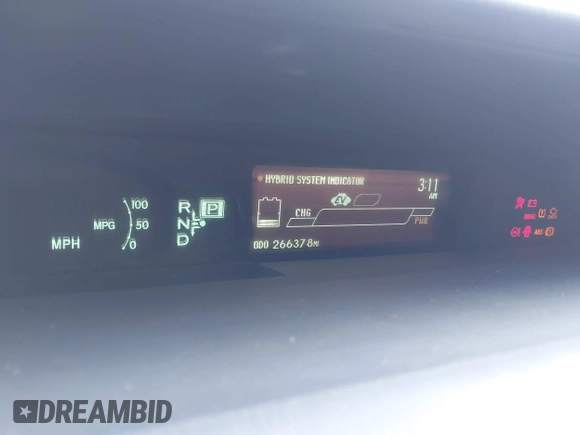 2013 Toyota Prius One with VIN JTDKN3DU9D1725010, listed as a IAAI auction lot 41955615 with 266,378 mi miles and . Bid and sale history available at carsss.com. Image 7.