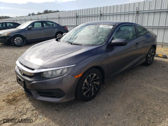 2017 Honda Civic Coupe LX with VIN 2HGFC4A59HH305850, listed as a Copart auction lot 77442954 with 156,655 mi miles and Salvage Title. Bid and sale history available at carsss.com. Image 1.
