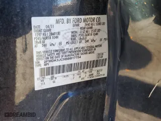 2011 Ford Edge SEL with VIN 2FMDK3JC5BBB17754, listed as a Copart auction lot 85321394 with 0 mi miles and Salvage Title. Bid and sale history available at carsss.com. Image 15.