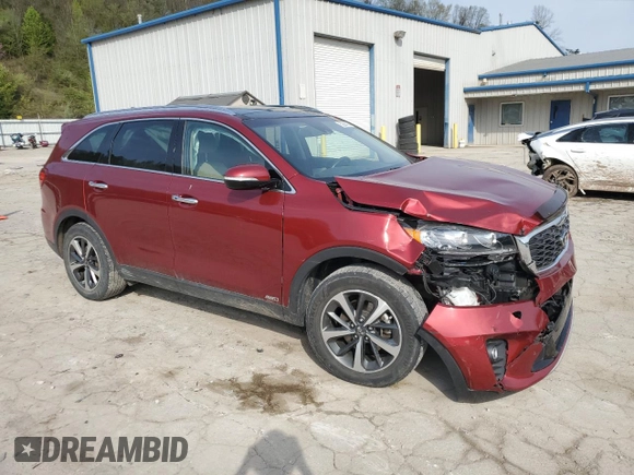 2019 Kia Sorento EX with VIN 5XYPHDA59KG567720, listed as a Copart auction lot 52944355 with 75,114 mi miles and Salvage Title. Bid and sale history available at DreamBid. Image 4.