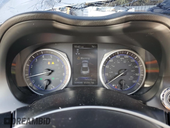 2018 Infiniti Q60 Sport with VIN JN1EV7EK8JM343260, listed as a Copart auction lot 77570344 with 74,508 mi miles and Non Repairable. Bid and sale history available at DreamBid. Image 9.