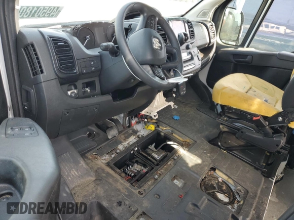 2023 Ram ProMaster Cargo with VIN 3C6LRVVG9PE551204, listed as a Copart auction lot 49501805 with 28,831 mi miles and Salvage Title. Bid and sale history available at DreamBid. Image 8.