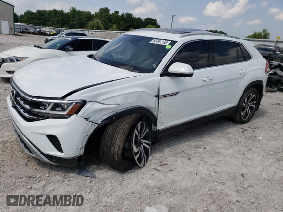 2021 Volkswagen Atlas SEL Premium with VIN 1V2TE2CA6MC209907, listed as a Copart auction lot 60381103 with 33,895 mi miles and . Bid and sale history available at DreamBid. Image 1.