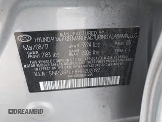 2017 Hyundai Elantra SE z VIN 5NPD84LF8HH202097, wystawiony jako IAAI lot #42283307 z przebiegiem 94 568 mil mil oraz . Historia ofert i sprzedaży dostępna na DreamBid. Obrazek 9.
