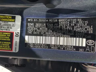 2015 Toyota Corolla L with VIN 2T1BURHEXFC449900, listed as a IAAI auction lot 42128227 with 127,479 mi miles and . Bid and sale history available at DreamBid. Image 9.