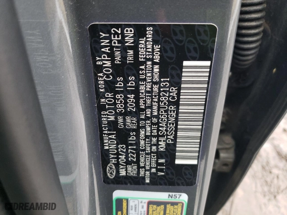 2023 Hyundai Elantra SEL with VIN KMHLS4AG6PU582131, listed as a Copart auction lot 47286055 with 26,829 mi miles and Salvage Title. Bid and sale history available at carsss.com. Image 14.