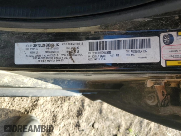 2013 Chrysler 200 LX with VIN 1C3CCBAB6DN669662, listed as a Copart auction lot 73813984 with Not Provided miles and Salvage Title. Bid and sale history available at carsss.com. Image 12.