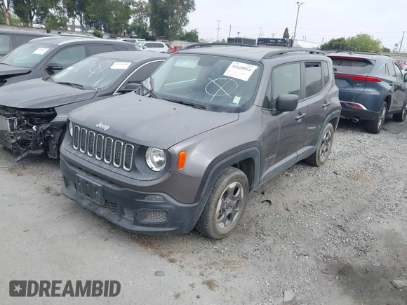 2017 Jeep Renegade Sport with VIN ZACCJAAB0HPE75735, listed as a IAAI auction lot 42420911 with 57,420 mi miles and . Bid and sale history available at DreamBid. Image 2.