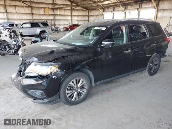 2018 Nissan Pathfinder SL with VIN 5N1DR2MN2JC634429, listed as a Copart auction lot 54954985 with 125,193 mi miles and Salvage title. Bid and sale history available at DreamBid. Image 1.