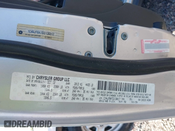 2013 Jeep Patriot Sport с VIN 1C4NJPBA7DD130017, выставлен на аукционе IAAI как лот 39474810 с пробегом 143 436 миль миль и . История ставок и продаж доступна на DreamBid. Изображение 9.