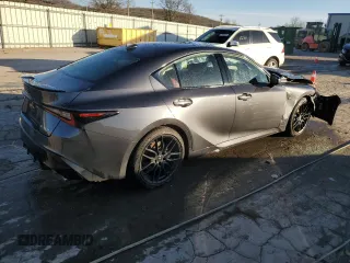 2023 Lexus IS with VIN JTHAP1D20P5002277, listed as a Copart auction lot 43239005 with 25,654 mi miles and Salvage Title. Bid and sale history available at carsss.com. Image 3.