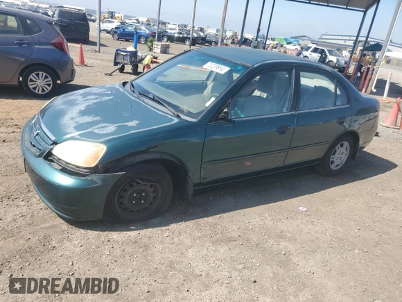 2001 Honda Civic LX with VIN JHMES16541S010074, listed as a Copart auction lot 73239894 with 173,988 mi miles and Salvage Title. Bid and sale history available at carsss.com. Image 1.