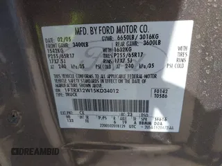 2005 Ford F-150 STX with VIN 1FTRX12W15KD34012, listed as a IAAI auction lot 41991377 with 178,984 mi miles and . Bid and sale history available at DreamBid. Image 9.