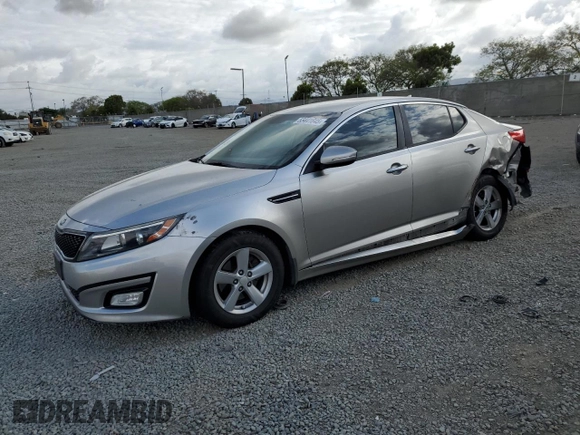 2015 Kia Optima LX with VIN KNAGM4A74F5587608, listed as a Copart auction lot 53441645 with 125,776 mi miles and Salvage Title. Bid and sale history available at carsss.com. Image 1.