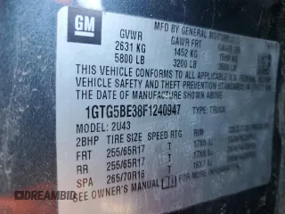 2015 GMC Canyon 2WD SLE with VIN 1GTG5BE38F1240947, listed as a Copart auction lot 82707204 with 63,049 mi miles and Salvage Title. Bid and sale history available at carsss.com. Image 14.
