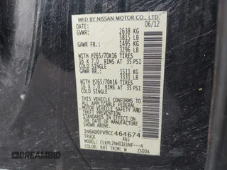 2012 Nissan Frontier SV z VIN 1N6AD0FV9CC464674, wystawiony jako IAAI lot #42523967 z przebiegiem 156 505 mil mil oraz . Historia ofert i sprzedaży dostępna na DreamBid. Obrazek 9.