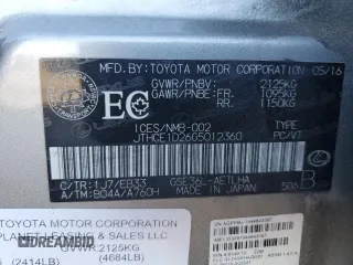 2016 Lexus IS 350 with VIN JTHCE1D26G5012360, listed as a Copart auction lot 43188765 with 54,553 mi miles and Salvage Title. Bid and sale history available at DreamBid. Image 12.