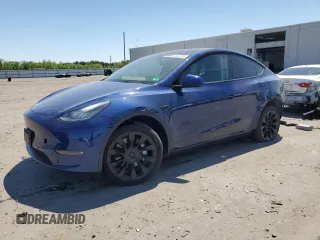 2022 Tesla Model Y Long Range z VIN 7SAYGDEEXNF444122, wystawiony jako Copart lot #54344735 z przebiegiem 33 230 mil mil oraz Szkody całkowita. Historia ofert i sprzedaży dostępna na DreamBid. Obrazek 1.
