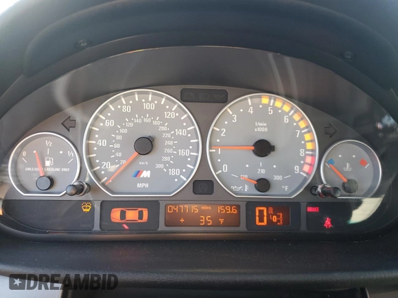 2002 BMW 3 Series M3 with VIN WBSBR93432PK00133, listed as a Copart auction lot 87243574 with 47,715 mi miles and Salvage Title. Bid and sale history available at carsss.com. Image 9.