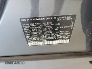2024 Volkswagen Atlas SE with VIN 1V2HR2CA4RC557741, listed as a IAAI auction lot 42791846 with 20,380 mi miles and . Bid and sale history available at DreamBid. Image 23.