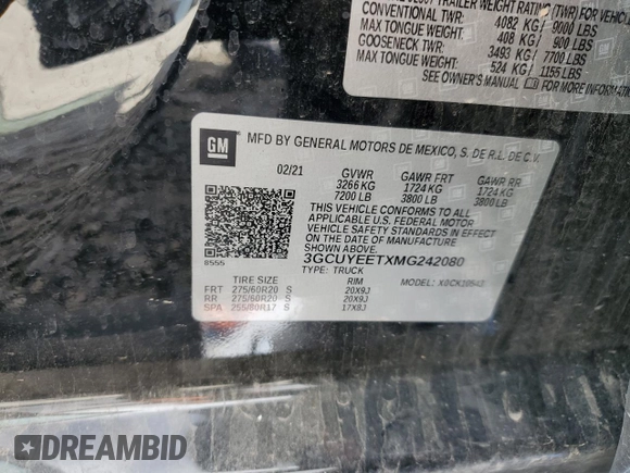 2021 Chevrolet Silverado 1500 RST with VIN 3GCUYEETXMG242080, listed as a Copart auction lot 49349025 with 19,013 mi miles and Salvage Title. Bid and sale history available at carsss.com. Image 12.
