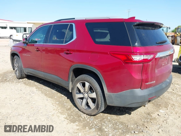 2018 Chevrolet Traverse LT z VIN 1GNERHKW1JJ186565, wystawiony jako IAAI lot #42023809 z przebiegiem 132 159 mil mil oraz . Historia ofert i sprzedaży dostępna na DreamBid. Obrazek 3.