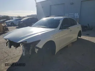 2022 Infiniti Q50 Red Sport 400 with VIN JN1FV7DR3NM390351, listed as a Copart auction lot 44453315 with Not provided miles and Salvage title. Bid and sale history available at DreamBid. Image 1.
