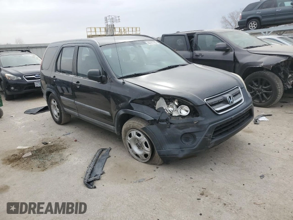2005 Honda CR-V LX with VIN SHSRD68575U300649, listed as a Copart auction lot 48797705 with 258,830 mi miles and Salvage Title. Bid and sale history available at DreamBid. Image 4.