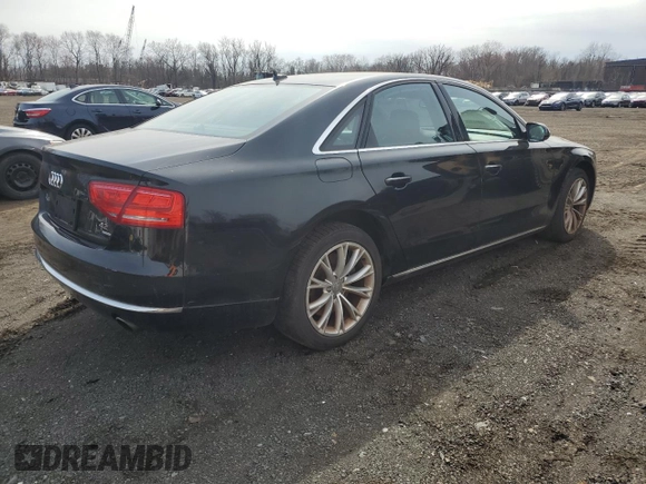 2011 Audi A8 with VIN WAUAVAFD9BN001074, listed as a Copart auction lot 51672175 with 130,823 mi miles and Non repairable. Bid and sale history available at DreamBid. Image 3.