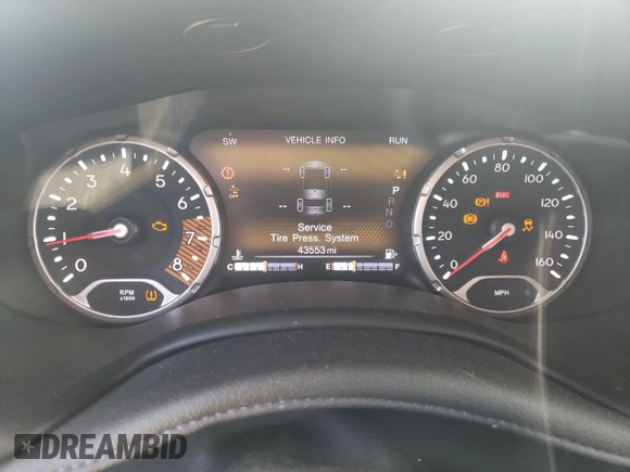 2021 Jeep Renegade Latitude with VIN ZACNJDBB5MPN15842, listed as a Copart auction lot 57616105 with 43,553 mi miles and Salvage title. Bid and sale history available at DreamBid. Image 9.