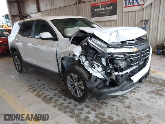 2025 Chevrolet Equinox FWD LT with VIN 3GNAXHEGXSL252341, listed as a IAAI auction lot 42093404 with 7,345 mi miles and . Bid and sale history available at DreamBid. Image 1.