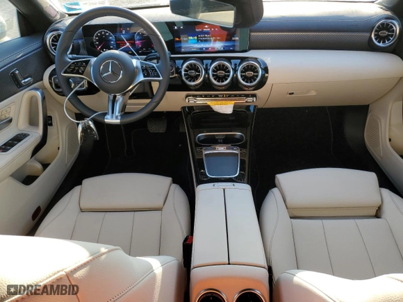 2025 Mercedes-Benz CLA with VIN W1K5J4HB5SN496750, listed as a Copart auction lot 48585635 with 633 mi miles and Salvage Title. Bid and sale history available at carsss.com. Image 8.