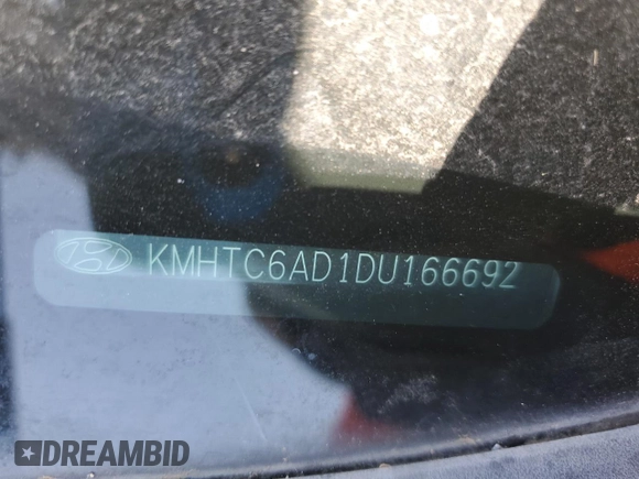 2013 Hyundai Veloster w/Black Int with VIN KMHTC6AD1DU166692, listed as a Copart auction lot 63905905 with 192,277 mi miles and Clean title. Bid and sale history available at DreamBid. Image 12.