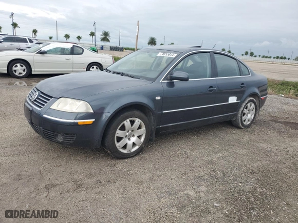 2003 Volkswagen Passat GLX with VIN WVWTH63B93P438260, listed as a Copart auction lot 74855644 with 0 mi miles and Non Repairable. Bid and sale history available at carsss.com. Image 1.