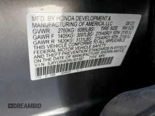 2024 Acura MDX Type S w/Advance Package with VIN 5J8YD8H82RL001387, listed as a Copart auction lot 53203225 with 57,471 mi miles and Salvage Title. Bid and sale history available at carsss.com. Image 15.