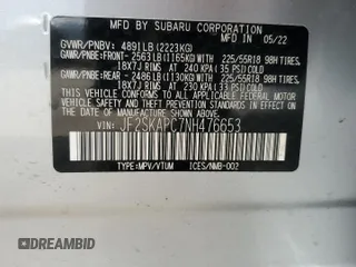 2022 Subaru Forester Limited с VIN JF2SKAPC7NH476653, выставлен на аукционе Copart как лот 55281355 с пробегом 21 219 миль миль и На запчасти • Non repairable. История ставок и продаж доступна на DreamBid. Изображение 14.